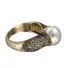 Heiß Verkauf Neu Importiert künstlich ABS Perle Ring Überzogen Mit 14k Golden Retro Silber Schmuck Ring
