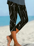 Damen Polka Dots Caprihosen Elastische Taille Hose Lässig Sommer Hose
