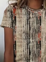 Damen Abstrakt Kurzarm T-Shirts T-Shirt Rundhals Print Lässig Sommer T-Shirt mit Grafik Oberteile