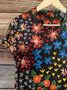 Damen Geblümt Kurzarm T-Shirts T-Shirt V-Ausschnitt Print Lässig Sommer T-Shirt mit Grafik Oberteile
