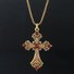 2025 Neu Retro Diamant Halskette Strass Lang Kreuz Pendant Pullover Kette Fashion fortschrittlich PUNK Halskette
