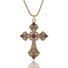 2025 Neu Retro Diamant Halskette Strass Lang Kreuz Pendant Pullover Kette Fashion fortschrittlich PUNK Halskette