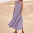 Damen Unifarben Ärmellos Sommer Nahtverarbeitung Kleid Rundhals Täglich Lässig Maxikleid Passen & Flare Kleid A-Linien-Kleid