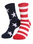 Sommer Neu amerikanisch Flagge Tag der Unabhängigkeit Urlaub Geschenk Print Baumwolle Herren und Damen Mittlerer Tube Socken
