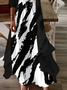 Damen Abstrakt Print Zweiteiliges Set Täglich Dreiviertelärmel Lässig Frühling/Herbst Kleid mit Mantel Matching Set