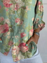 Damen Geblümt Dreiviertelärmel Bluse Frühling/Herbst Print Hemdkragen Täglich Lässig Oberteile