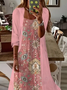 Damen Geblümt Print Zweiteiliges Set Täglich Dreiviertelärmel Lässig Frühling/Herbst Kleid mit Mantel Matching Set
