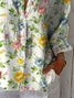 Damen Geblümt Dreiviertelärmel Bluse Frühling/Herbst Print Hemdkragen Täglich Lässig Oberteile