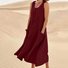 Damen Unifarben Ärmellos Sommer Nahtverarbeitung Kleid Rundhals Täglich Lässig Maxikleid Passen & Flare Kleid A-Linien-Kleid