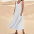 Damen Unifarben Ärmellos Sommer Nahtverarbeitung Kleid Rundhals Täglich Lässig Maxikleid Passen & Flare Kleid A-Linien-Kleid