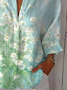 Damen Geblümt Dreiviertelärmel Bluse Frühling/Herbst Print Hemdkragen Täglich Lässig Oberteile