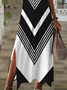 Damen Geometrisch Kurzarm Sommer Print Kleid V-Ausschnitt Täglich Lässig Maxikleid X-Linie Kleid