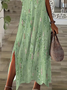 Damen Abstrakt Kurzarm Sommer Print Kleid V-Ausschnitt Täglich Lässig Maxikleid X-Linie Kleid