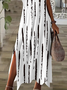 Damen Gestreift Kurzarm Sommer Print Kleid V-Ausschnitt Täglich Lässig Maxikleid X-Linie Kleid
