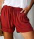 Damen Unifarben Shorts Gerade Hosen Lässig Sommer Shorts