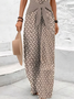 Damen Geometrisch V-Ausschnitt Ärmellos Retro Sommer Jumpsuit