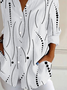 Damen Polka Dots Langarm Bluse Frühling/Herbst Schnalle Hemdkragen Täglich Lässig Oberteile