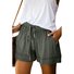 Damen Unifarben Shorts Gerade Hosen Lässig Sommer Shorts
