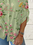 Damen Geblümt Langarm Bluse Frühling/Herbst Print Stehkragen Täglich Lässig Oberteile
