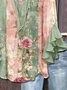 Damen Geblümt Halbarm Bluse Sommer Print V-Ausschnitt Täglich Lässig Oberteile