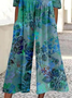 Damen Geblümt Rundhals Kurzarm Lässig Sommer Jumpsuit