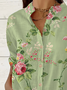 Damen Geblümt Langarm Bluse Frühling/Herbst Print Stehkragen Täglich Lässig Oberteile