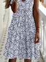 Damen Geblümt Kurzarm Sommer Print Kleid V-Ausschnitt Täglich Lässig Midi Passen & Flare Kleid A-Linien-Kleid