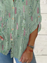 Damen Abstrakt Langarm Bluse Frühling/Herbst Print Stehkragen Täglich Lässig Oberteile
