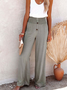 Damen Unifarben Lang Elastische Taille Hose Lässig Frühling/Herbst Hose
