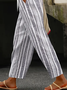 Damen Gestreift Lang Hose Lässig Frühling/Herbst Hose