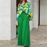 Damen Gestreift Print Zweiteiliges Set Täglich Kurzarm Retro Sommer Bluse mit Hose Matching Set