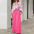 Damen Gestreift Print Zweiteiliges Set Täglich Kurzarm Retro Sommer Bluse mit Hose Matching Set