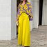 Damen Gestreift Print Zweiteiliges Set Täglich Kurzarm Retro Sommer Bluse mit Hose Matching Set