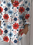 Damen Geblümt Dreiviertelärmel Bluse Frühling/Herbst Print Hemdkragen Täglich Lässig Oberteile