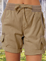 Damen Unifarben Fünfte Hose Gerade Hosen Lässig Sommer Shorts