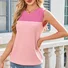 Damen Ärmellos Tanktop Oberteile Leibchen Sommer Farbblock Rundhals Täglich Lässig Oberteile