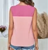 Damen Ärmellos Tanktop Oberteile Leibchen Sommer Farbblock Rundhals Täglich Lässig Oberteile