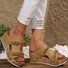 PU Sommer Westlicher Stil Farbblock Rutschfest