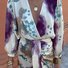 Damen Geblümt Schnürung Zweiteiliges Set Täglich Langarm Lässig Frühling/Herbst Bluse mit Rock Matching Set