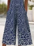 Damen Geblümt V-Ausschnitt Halbarm Lässig Sommer Jumpsuit