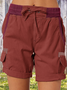 Damen Unifarben Fünfte Hose Gerade Hosen Lässig Sommer Shorts