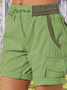 Damen Unifarben Fünfte Hose Gerade Hosen Lässig Sommer Shorts