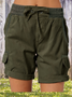 Damen Unifarben Fünfte Hose Gerade Hosen Lässig Sommer Shorts