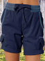 Damen Unifarben Fünfte Hose Gerade Hosen Lässig Sommer Shorts