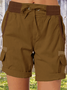 Damen Unifarben Fünfte Hose Gerade Hosen Lässig Sommer Shorts