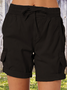 Damen Unifarben Fünfte Hose Gerade Hosen Lässig Sommer Shorts