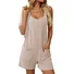 Damen Geometrisch Rundhals Ärmellos Lässig Sommer Baumwolle Jumpsuit