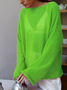 Damen Unifarben Langarm Bluse Frühling/Herbst Schulterfrei Dolman-Ärmel Täglich Lässig Oberteile