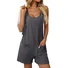 Damen Geometrisch Rundhals Ärmellos Lässig Sommer Baumwolle Jumpsuit