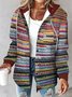 Damen Frühling/Herbst Oberbekleidung Lässig Gestreift Langarm Jacke